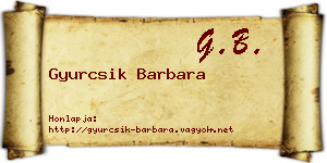 Gyurcsik Barbara névjegykártya