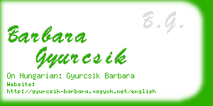 barbara gyurcsik business card